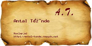 Antal Tünde névjegykártya